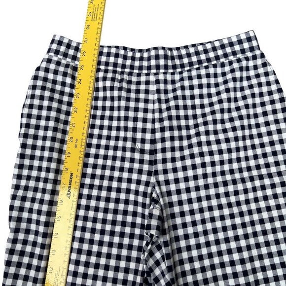 Susan Graver Weekend Womens S Capris 2 Pair White & Blue Gingham Pull On Summer - Picture 10 of 16